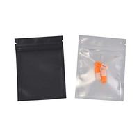 100 pcs Matte Colorful Foil and Transparent Zip Lock Bags Color & Clear Zip Lock Pouch Window Pouches Moisture Proof Bags Keep Aroma Zip Lock Bags (12x18 cm, Matte Black & Clear)