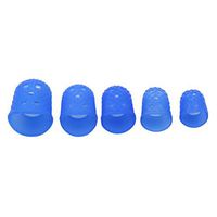 Flybloom 15pcs Silicone Finger Protectors 8 Sizes Finger Sleeves Anti-Slip Finger Tips Anti-scalding Finger Cots,Blue