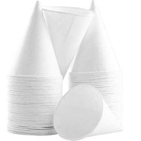 Eco-Friendly Small White Paper Cone Cups 100Pk. Wax Free Dispenser Cups for Shaved Ice, Office Water Coolers, Sports Teams or Fundraisers. Disposable Craft Funnels for Oil or Protein Powder Drinks