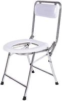 YPYJ Multifunctional Folding Bedside Toilet Seat Stool Folding Shower Chair Medical Bath Stool Deluxe Commode Chair with Bucket and Splash Guard for Elderly Grandparents