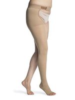 SIGVARIS Women’s Essential Opaque 860 Open Toe Thigh-Highs w/Grip Top & Waist Attachment 20-30mmHg