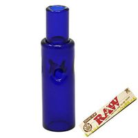 Filter Smoking Rolling Tip – Glass Filter Tip + King Size Raw Rolling Papers - Lionhead (Blue)