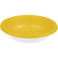 Club Pack of 200 School Bus Yellow and White Disposable Paper Party Banquet Dinner Bowls 20 oz