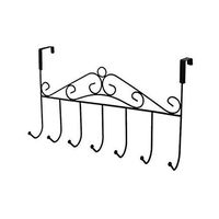 Pinleg 7 Towel Hooks Over Door Hanger Beadroom Bathroom Hanging Hanger Organizers Storage Rack Holder for Coat Bag Hat (Black)