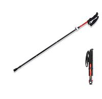 DDPP Portable Folding Outdoor Trekking Pole 7075 Aluminum Alloy Containing Four Storage Bags,Red