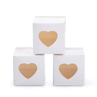 AWELL White Gift Boxes 2x2x2 inch with Clear Plastic Window for Candy Treat Gift Wrap Box Party Favor 50pc by MOWO