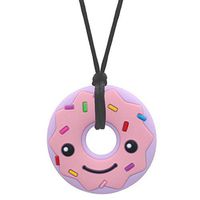 Chew Necklace for Sensory, Oral Motor Aide Autism Donut Chewable Jewelry for Girls - Calms Kids and Reduces Biting/Chewing/Fidgeting Silicone Chewy Toys