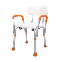 BINZHI Elderly Shower Chair Aluminum Shower Chair Mobile Bathroom Slip Height Adjustable,Curved Backrest Suitable for The Elderly, Pregnant Women Bedside Toilet (Color : A)