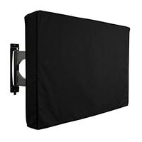 Outdoor TV Cover, Universal Weatherproof Black Protector for 40"- 65" LCD, LED, Plasma TV - Compatible with Standard Brackets and Brackets. Storage Pocket with Built-in Remote Control