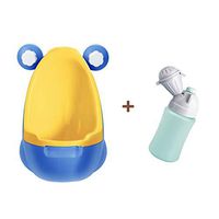 Baby Urinal Wall-Mounted Boy Toilet Child Standing Urinal Training for Boys with Funny Aiming Target Portable Toilet (Navy Blue)