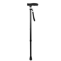 STARPROL Stick Canes for Men and Women Fashionable Walking Cane Stick with Single Foot pad Tips Self Standing Heavy Duty Adjustable Light Weight Hand Crutch with T Wooden Handle Aluminum Black Brown