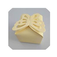 50Pcs/Lot Candy Boxes for Wedding Decor Hollow Sweety Box Candy Bags Baby Shower Birthday Gifts Bag Party Supplies,Beige,6X6X6Cm