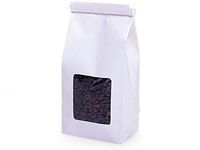 Tin Tie Coffee Bag with Window 100 Count - 1/2 LB - White