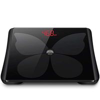 Lyqqqq Electronic Scales Compact Body Analyzer Bathroom Scale, Measuring Weight BMI Body Fat Body Water, Ultra-thin Tempered Glass, Easy-to-read Digital Display, Instant Reading Stepping Function - Bl