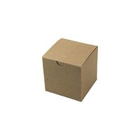 4x4x4" 10 Boxes Recycled Natural Kraft Pinstripe Gift Boxes