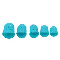 SOURBAN 15pcs Finger Protectors Silicone Finger Tips Rubber Protection Non-Stick Covers Gel Finger Cots for Hot Glue Gun Sewing Adhesives Scrapbooking Instrument,Green