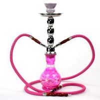NEW 18" 2 Hose Hookah - Diamond Cut Vase - Pipe - Huka W/case