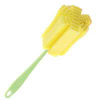 LUYANhapy9 Sponge Scrub Cleaning Brush, Kitchen Sponge Brush for Milk Bottle Coffee Tea Cup Cleaner Glass Wash Cleaning Mug Tool Yellow