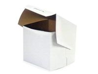 Pack Of 10, 4 X 4 X 4" White Bakery Boxes 1-Piece Lock Corner Box For Cakes, Pies, Cupcakes Made In USA