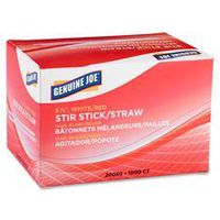 Stir Sticks/Straws, Plastic, F/Hot/Cold,1000/BX,5-1/2"",WE/RD, Sold as 1 Box, 1000 Each per Box