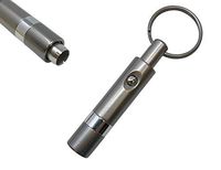 Prestige Import Group - Push Button Retractable Cigar Punch Cutter with Key Chain - Color: Gun Metal Gray