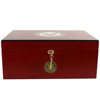 YX Xuan Yuan Cigar Box，Imported Solid Wood Cigar humidor American Eagle Badge Cedar Wood Cigar Alcoholic Box Large Capacity Cigar humidifier Cigar Box (Color : A)