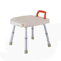 Bath Stool Bathing Chair for The Elderly Baby Shower Chair with Aluminum Frame with Handrail with Shower Hole Slip (Color : White)