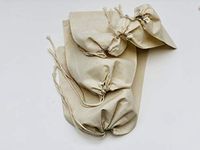 Cotton Muslin Bags, 100% Organic Cotton with Single Drawstring. Premium Quality Reusable Eco-Friendly Natural Muslin Bags. (25, 6x10 Inches)