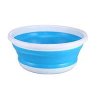 Aishanghuayi Folding Bucket, Folding Basin Car Portable Washing Bucket Outdoor Travel Retractable Basin, 3L, 7L, 15L Blue, Rose Red, Green solid (Color : Blue, Size : 25.510.5cm)