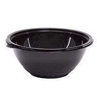 WNA APB160BL Pack N Serve PET Plastic Bowls, 12" Diameter, 160 Ounces Capacity Black, Case of 25 Bowls, Lids Not Included