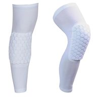 Sport Safety Football Volleyball Basketball KneePads Tape Elbow Tactical Knee Pads Calf Support Honeycomb Knees ProtectGear breathable Honey Two Pieces/One Pair (White, S)