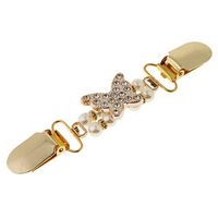 Golden Flower Star Retro Sweater Cardigan Shawl Clip Clasp Metal Pin Brooch Daily Aesthetic Beauty Party Girls Girl Womans Accesories | Color - Gold Butterfly