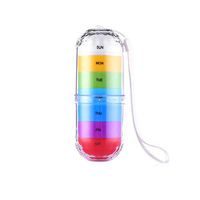 7 Day Weekly Portable Pill Box Rotating Organizer Storage Case Memory Aids Medicine Vitamins Container Storage Dispenser