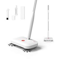 REECOO Hardwood Floor 360 Electric Sweeper Cordless Rechargeable with Rotating Brushes, Flexible Dust Cleaning Broom with 30 Pieces Dry Mop Pads,Manual,White