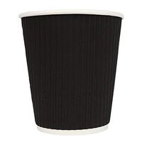 8 oz Colorful Paper Milkshake Cups - Premium Disposable Black Ripple Cold Drink Cups - Frozen Dessert Supplies - 500 Count