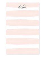 Watercolor Stripe Personalized Notepad with Modern Calligraphy Name, 50 Sheets, Personalized Stationery/Stationary, Personalized Gift (5.5" x 8.5")