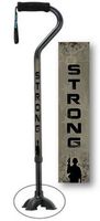 Adjustable Walking Cane with Footed Cane Quad Four Pointed Cane Tip U.S. Army Strong