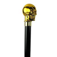 Treasure Gurus Gold Skeleton Head Walking Cane