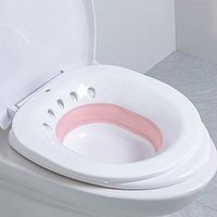Foldable Sitz Bath Over The Toilet Postpartum Care, Hemorrhoid Treatment That Soothes and Relieves Inflammation, Special Folding Basin for Cleansing Vagina or Anal Region (Pink)