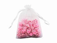 8 x 12 Inch 100 Drawstring Bags Gold Silver Fabric Jewelry Gift Pouch Candy Pouch Wedding Favors (White)