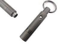 ShowJade Cigar Punch Key Chain with Push Button Retractable Blade (Gunmetal/Black)