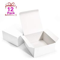 GSSUSA White Bridesmaid Proposal Boxes 12Pack 8x8x4" White Kraft Gift Boxes with Lids for Gifts, Crafting, Cupcake Boxes