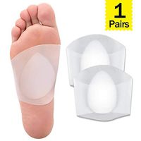 NTSWZYS Foot Arch Support Sleeves for Plantar Fasciitis Gel Arch Support Braces for Flat Foot Arch Pain Relief Heel Spurs (L, White)