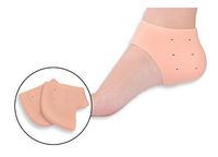 Silicone Gel Shock Absorption Heel Sleeves - The Best for Protecting your Sore Feet from the Aches & Pains of Plantar Fasciitis, Foot Pain, Heel Spurs & Cracked Heels - Breathable & Well-made - 1 Pair