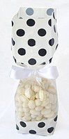 White with Black Polka Dots Tall Cellophane Goodie Bag (2in. W x 9 1/2in. H x 1 7/8in. Deep) - pack of 25