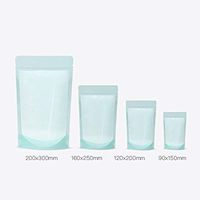 Stand Up Clear Silk Paper Zipper Mask Package Bags Self Seal Zip Lock Coffee Packing Pocket With Tear Notch Transparent Silk Poly Heat Seal Pack Pouch 20Pcs (Blue, 9x15CM(3.54"x5.91"))