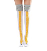 Ewanda store Chicken Feet Pattern Womens Over Knee High Leg Warmers Crochet Boot Socks Leggings,Long Style,White