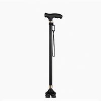 Moolo Canes Seniors Aluminum Alloy Canes Adjustable Walking Sticks - Portable - Fully Adjustable - Lightweight - Aluminium - None Slip Foot - Simple (Color : Black)
