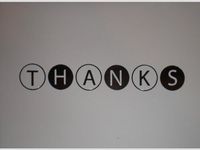 Metallic Silver/White Thanks (Circles) Note Cards w/Envelopes