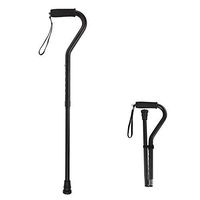 Folding Cane, Non-slip Telescopic Adjustable Aluminum Alloy Crutch, Folding Booster Cane, Seniors Non-slip Cane, Trekking Pole, Walking Stick Comfortable and Ergonomic Design,Black